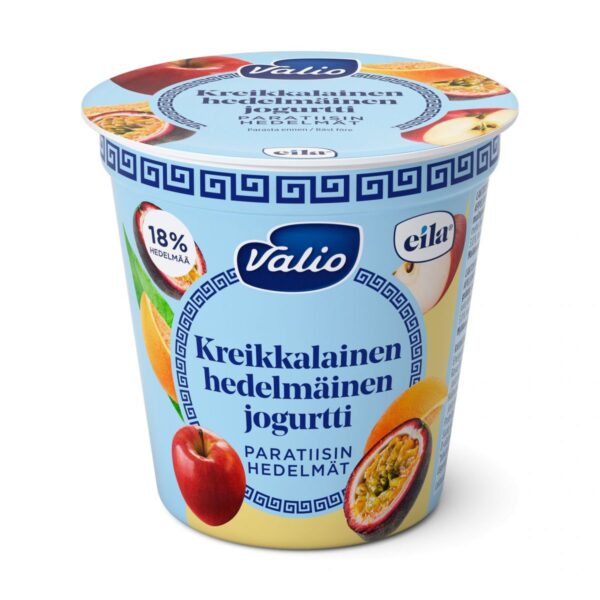 Kreikkalainen hedelmäinen jogurtti paratiisin hedelmät