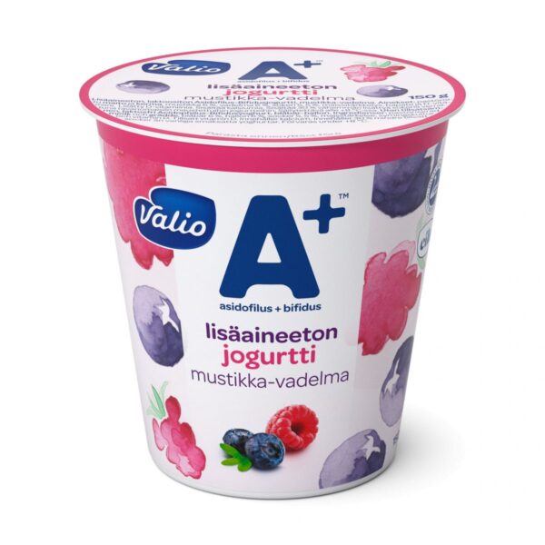 Valio A+ lisäaineeton jogurtti mustikka-vadelma laktoositon